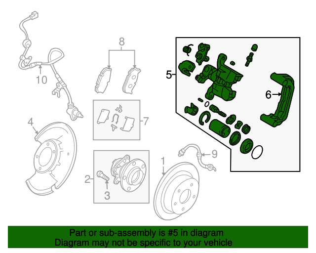 20062013 Mazda 6 Caliper Assembly GNZB2699Z MazdaParts