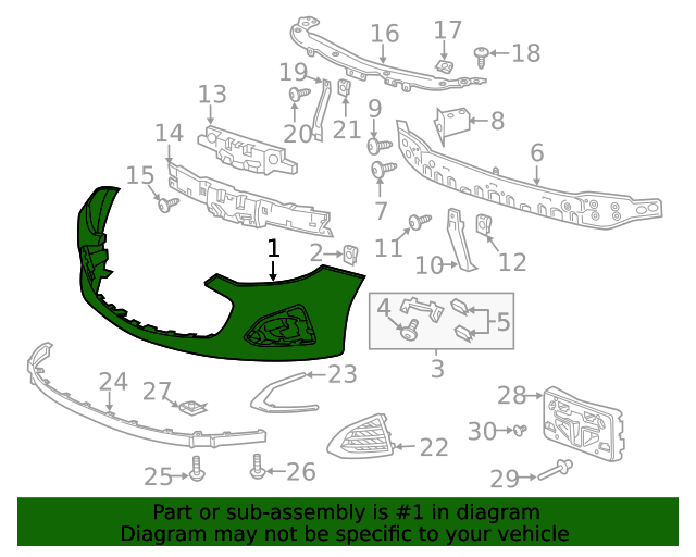 2019 Chevrolet Cruze Bumper Cover 42679642 GM Outlet