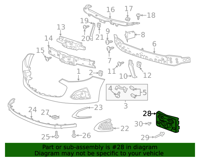 2019 Chevrolet Cruze Front License Plate Bracket 42679720 GM