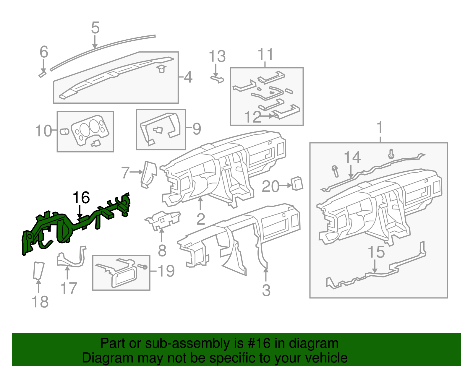Support Assembly-I/P Carr - GM (25966026)