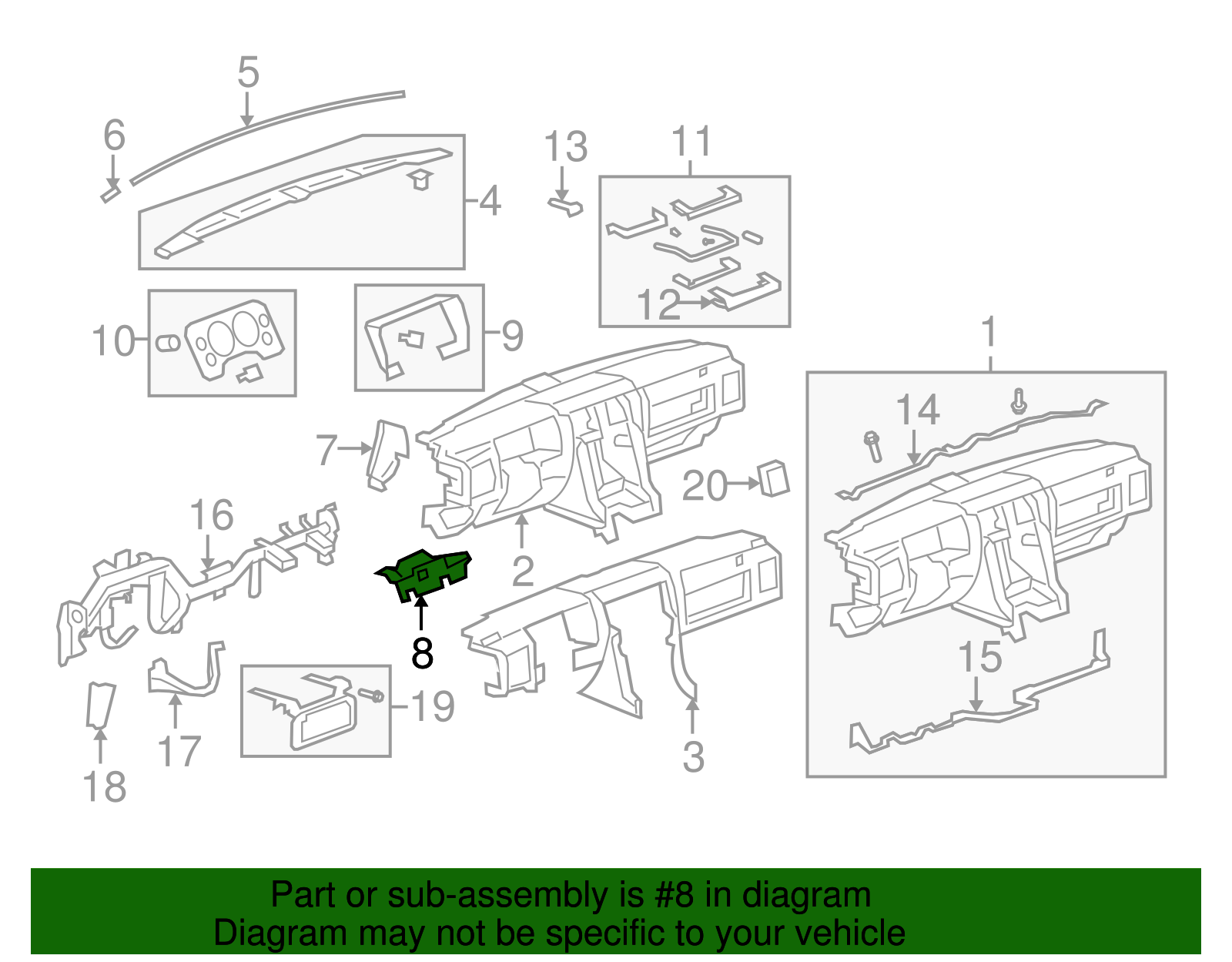 Reinforcement Assembly-I/P Carr    Supt - GM (25847129)