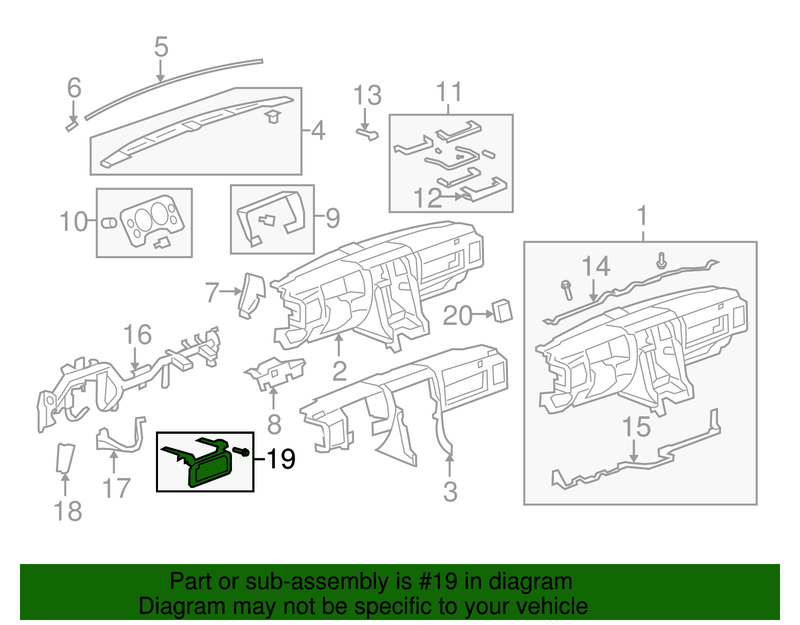 Reinforcement Assembly-Infl Rst I/P Mdl - GM (25856233)