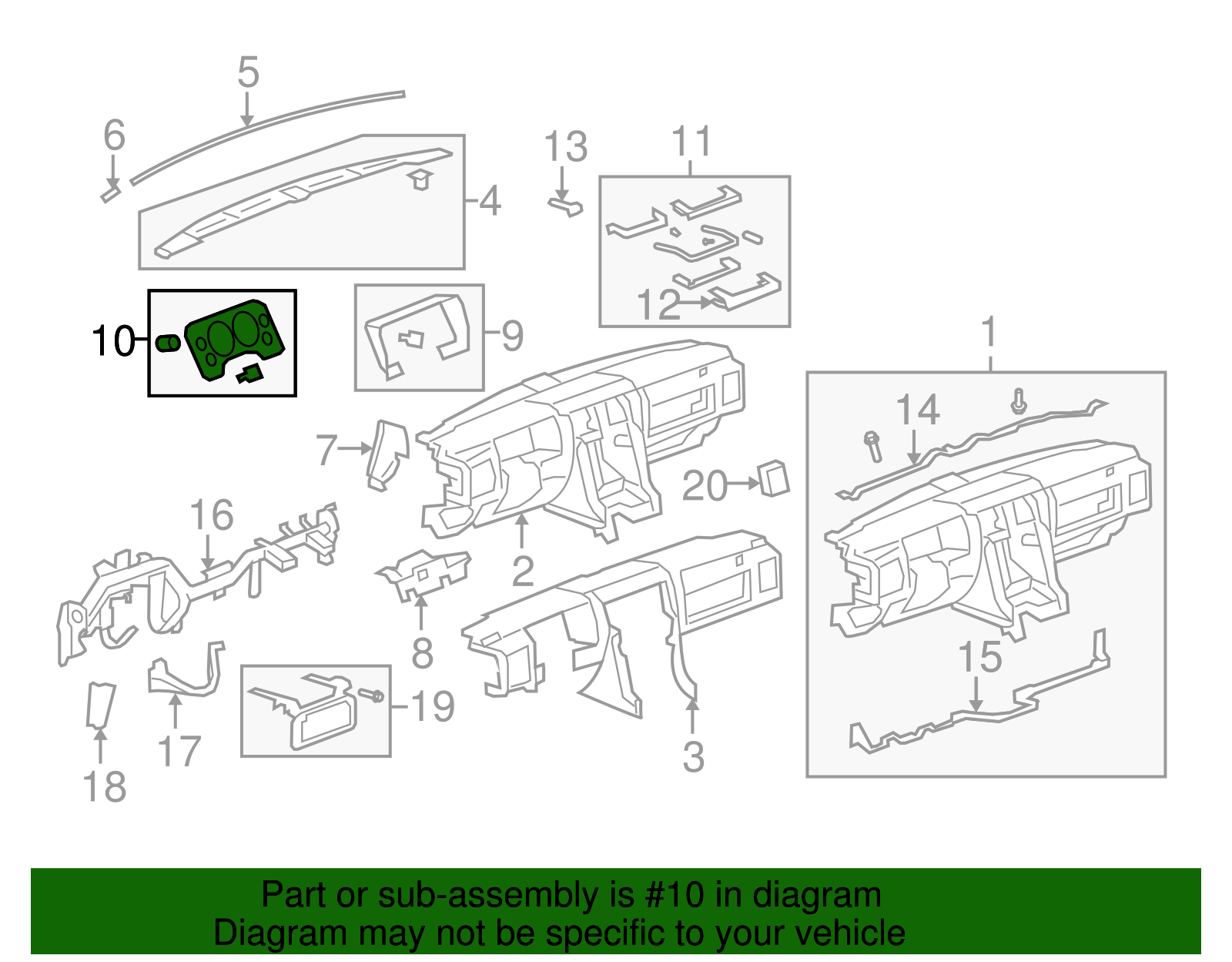 Plate Assembly-I/P Cstr Tr *Oil Rbd Brnz - GM (25911933)