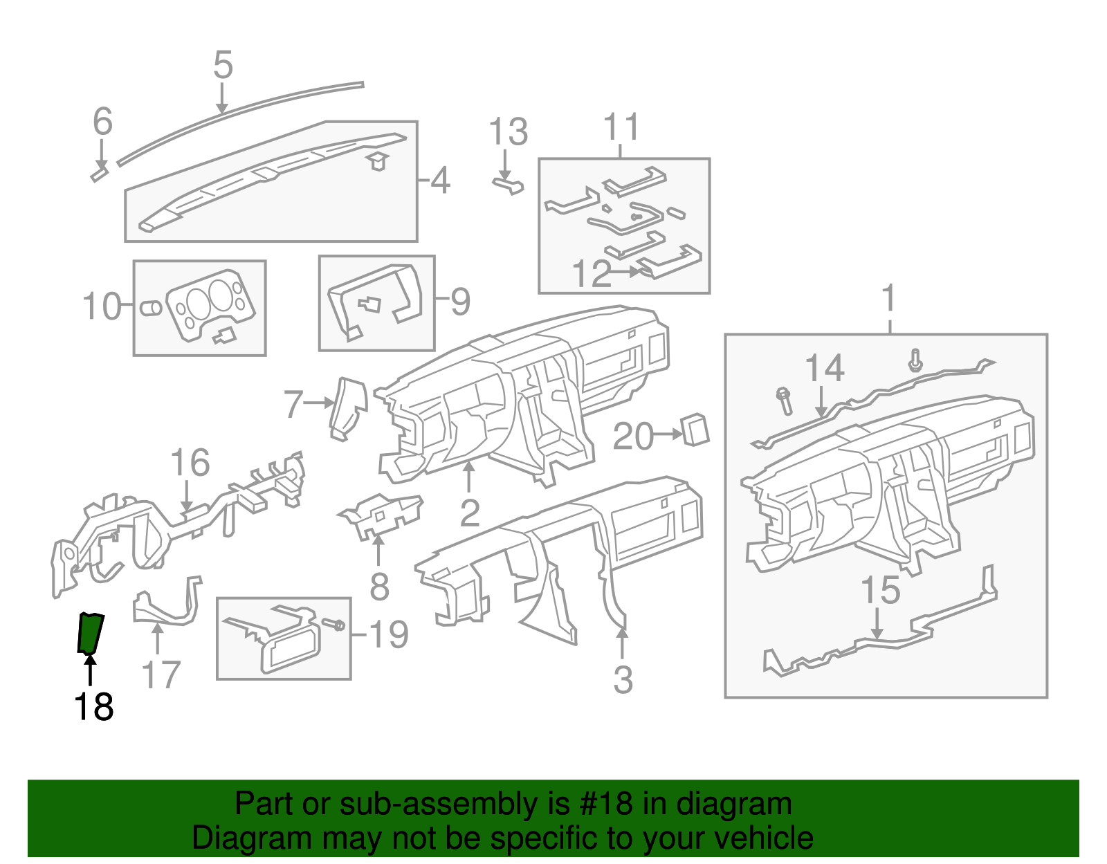 Instrument Panel Center Support Bracket - GM (10355555)