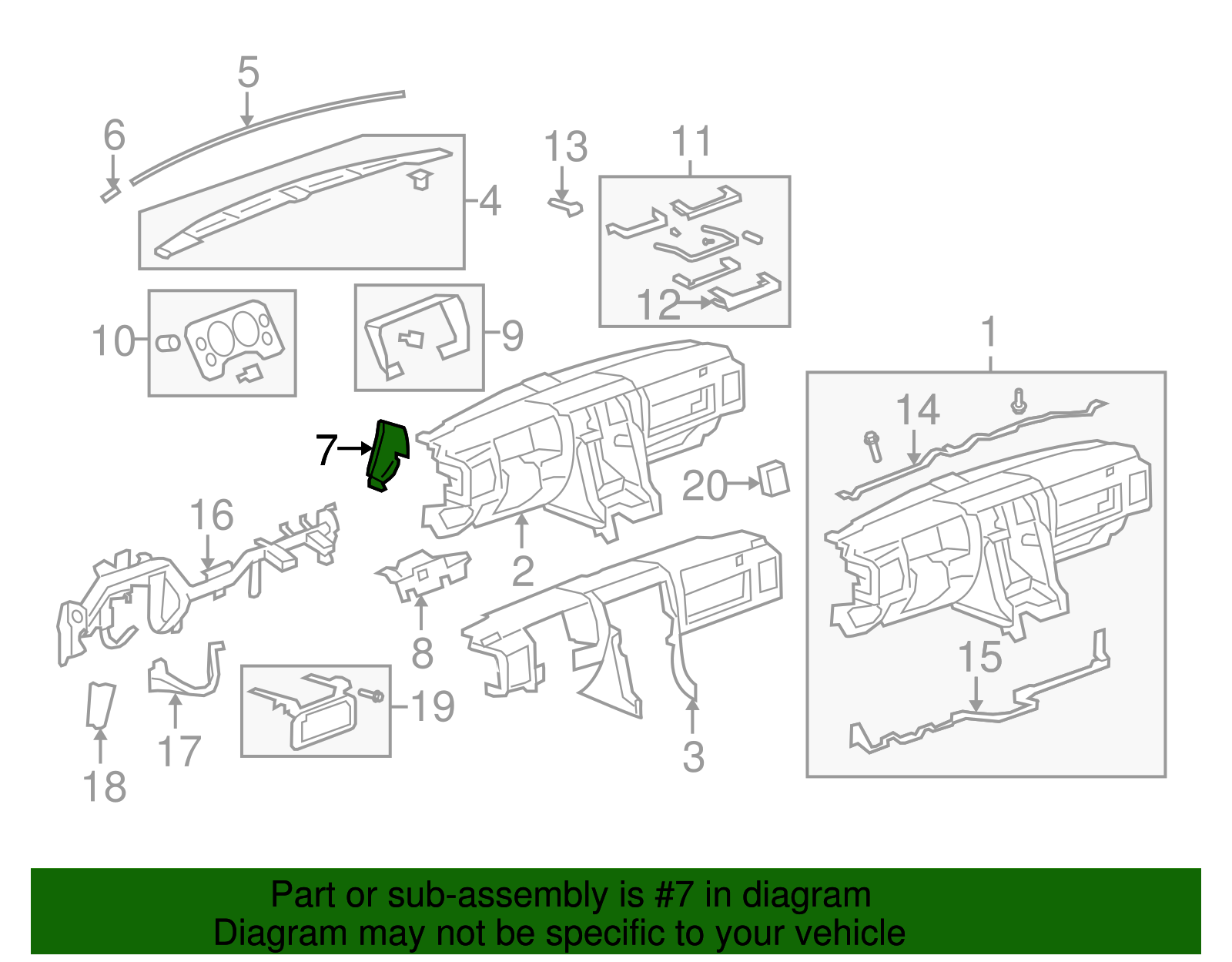 Panel Assembly-I/P Side Tr *Ebony - GM (25907881)