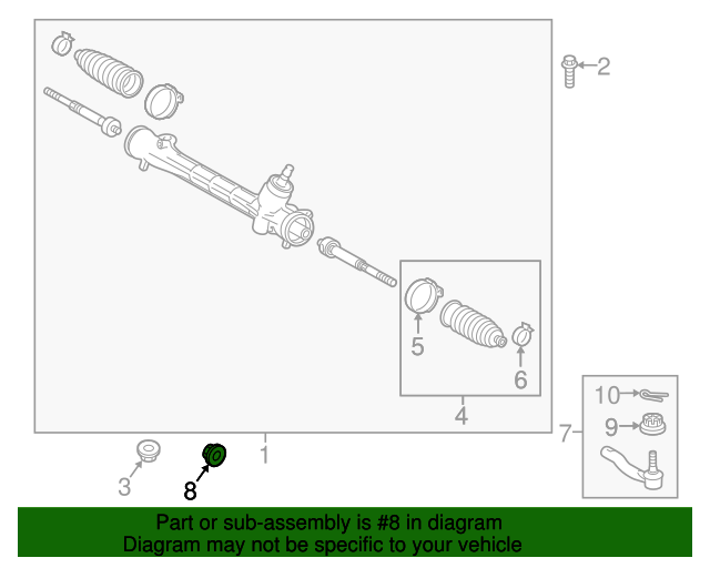 20012019 Toyota Outer Tie Rod Nut 9008017265 Toyota Parts Center