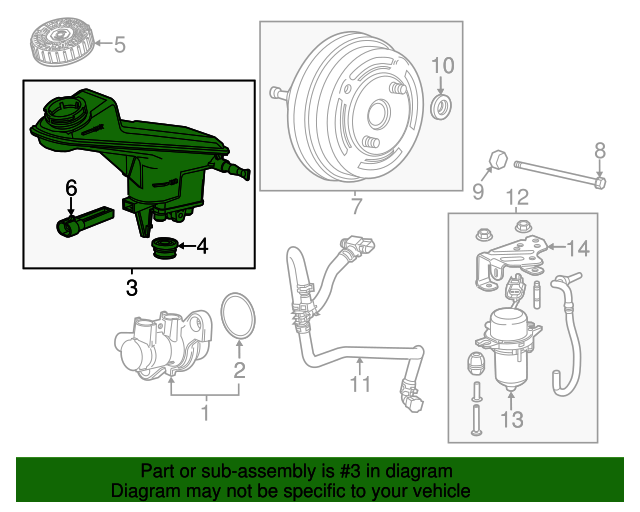 20132021 GM Brake Master Cylinder Reservoir Kit 95379886 GM