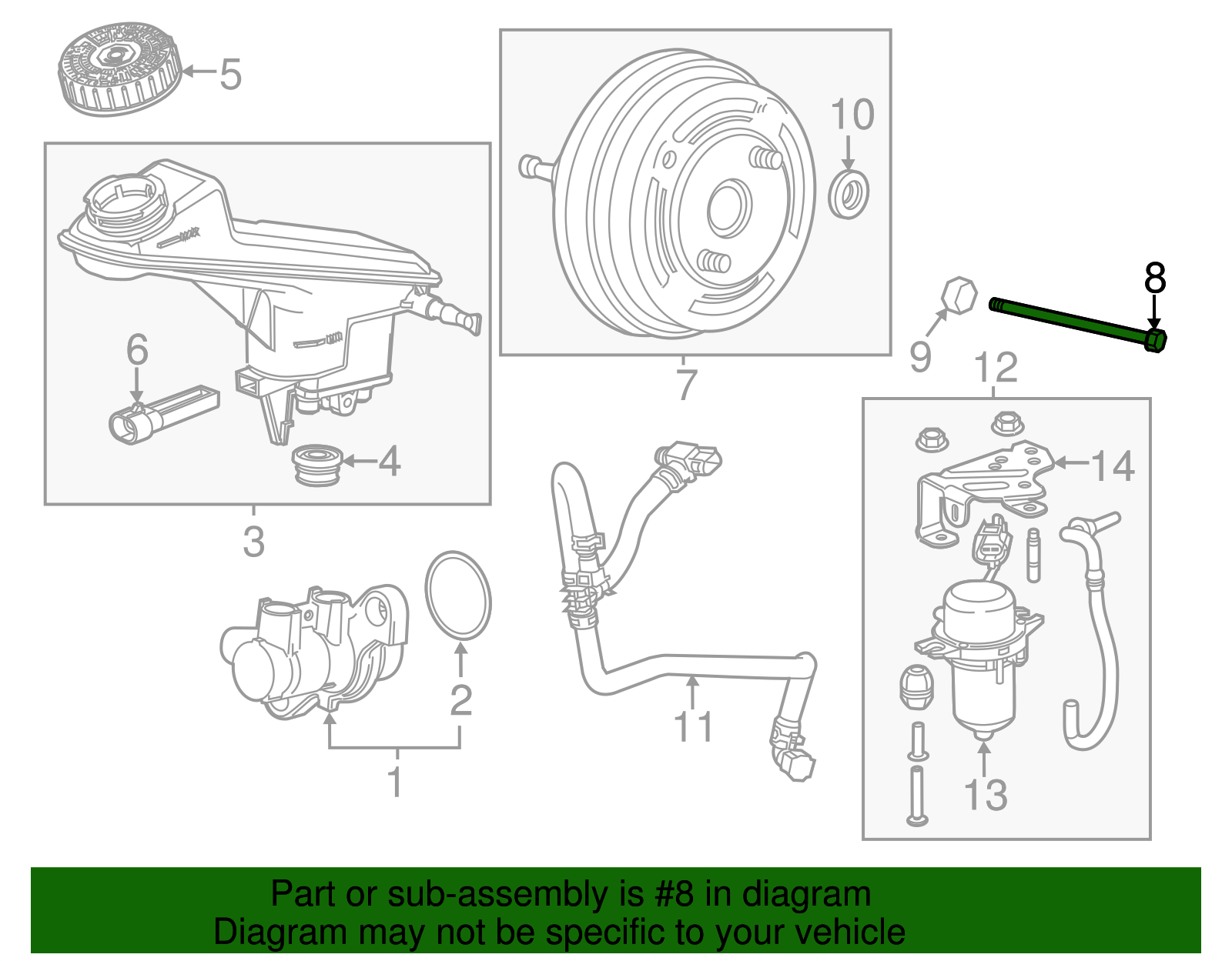 Power Brake Booster Bolt - GM (95977348)