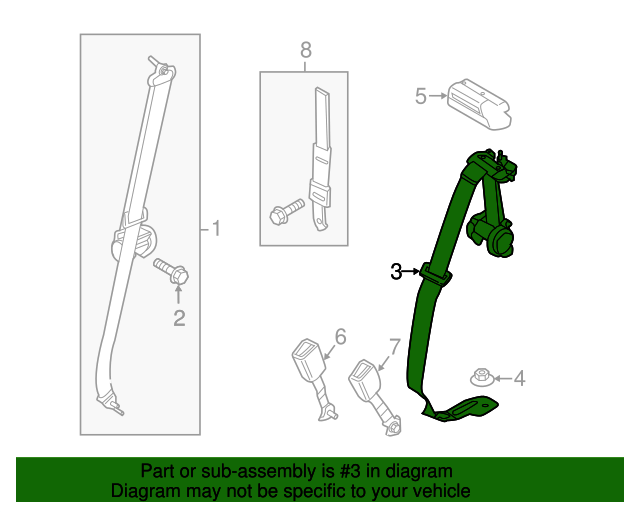 20172022 Ford OEM Seat Belt Lap And Shoulder Belt JC3Z16611B64AA