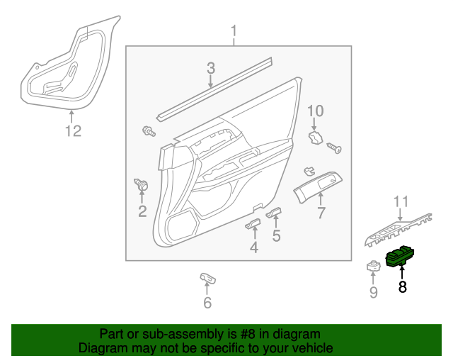 35750T2AA11 Switch Assembly Power Window Master 20132017 Honda