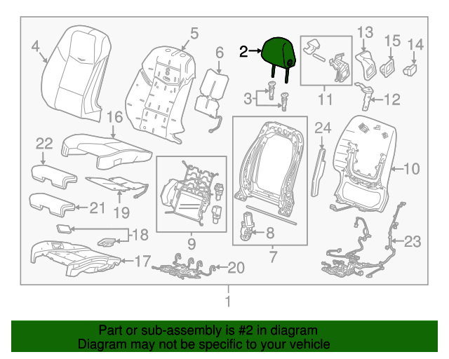 2016 Cadillac ATS Headrest 23374531