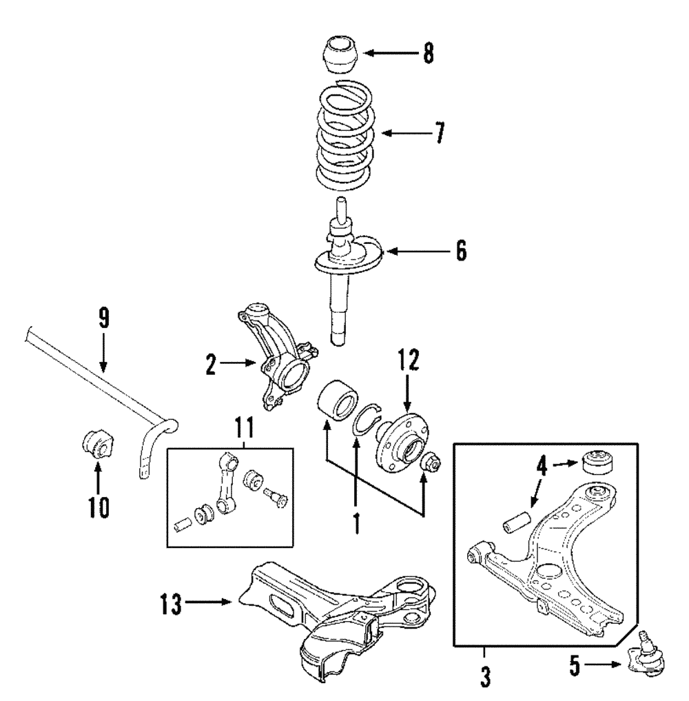 Stabilizer Bar - Volkswagen (8N0-411-305-D)