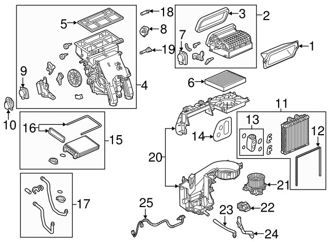 Air Conditioning Evaporator Core Kit with Valve, Seals, Stud, Bracket, and Bolt Air Conditioning Evaporator Core Kit with Valve, Seals, Stud, Bracket, and Bolt