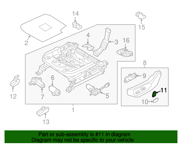 20162020 Hyundai Tucson Power Seat Switch Knob 88198D3500TRY OEM