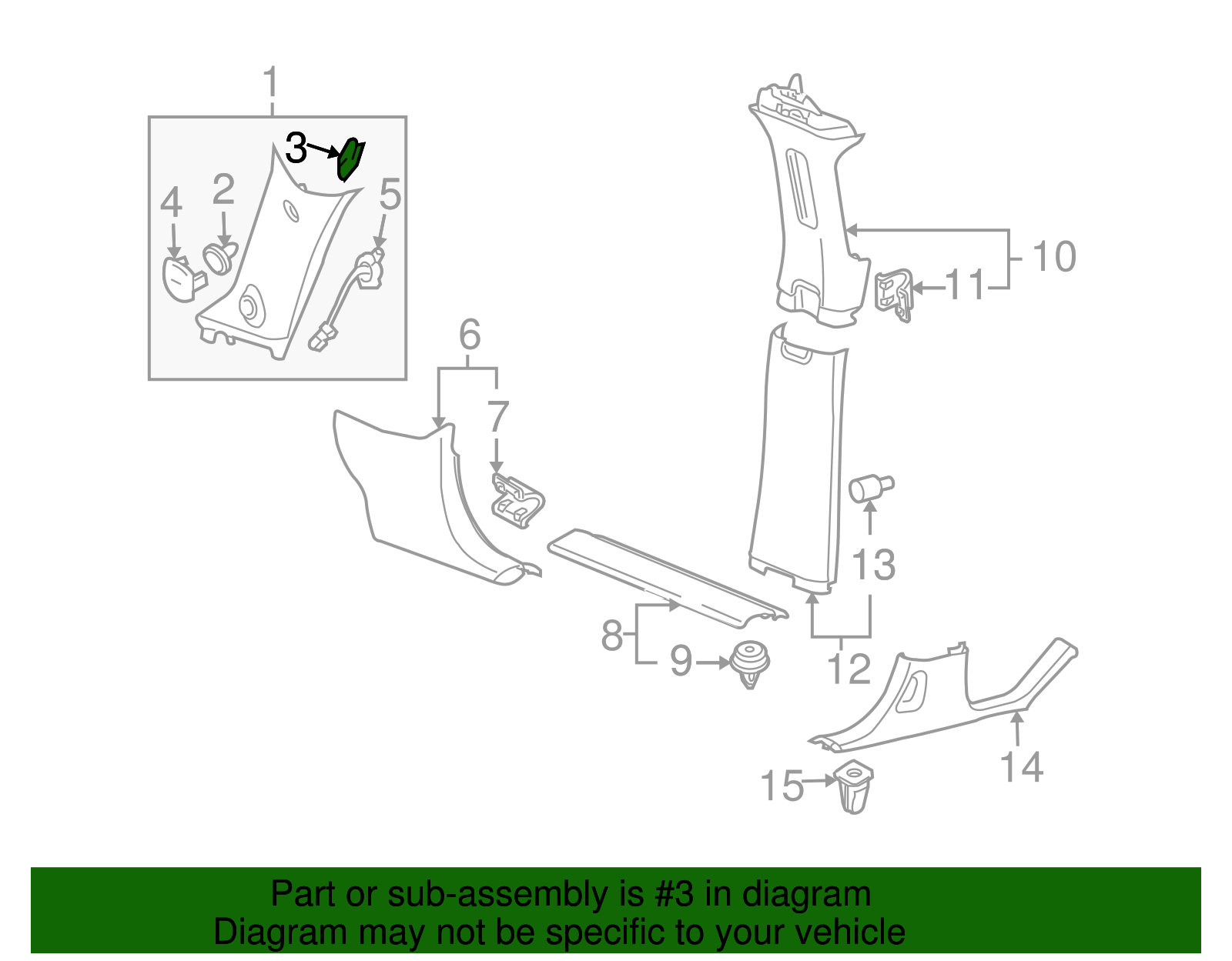 Windshield Side Garnish Molding Clip - GM (11588471)