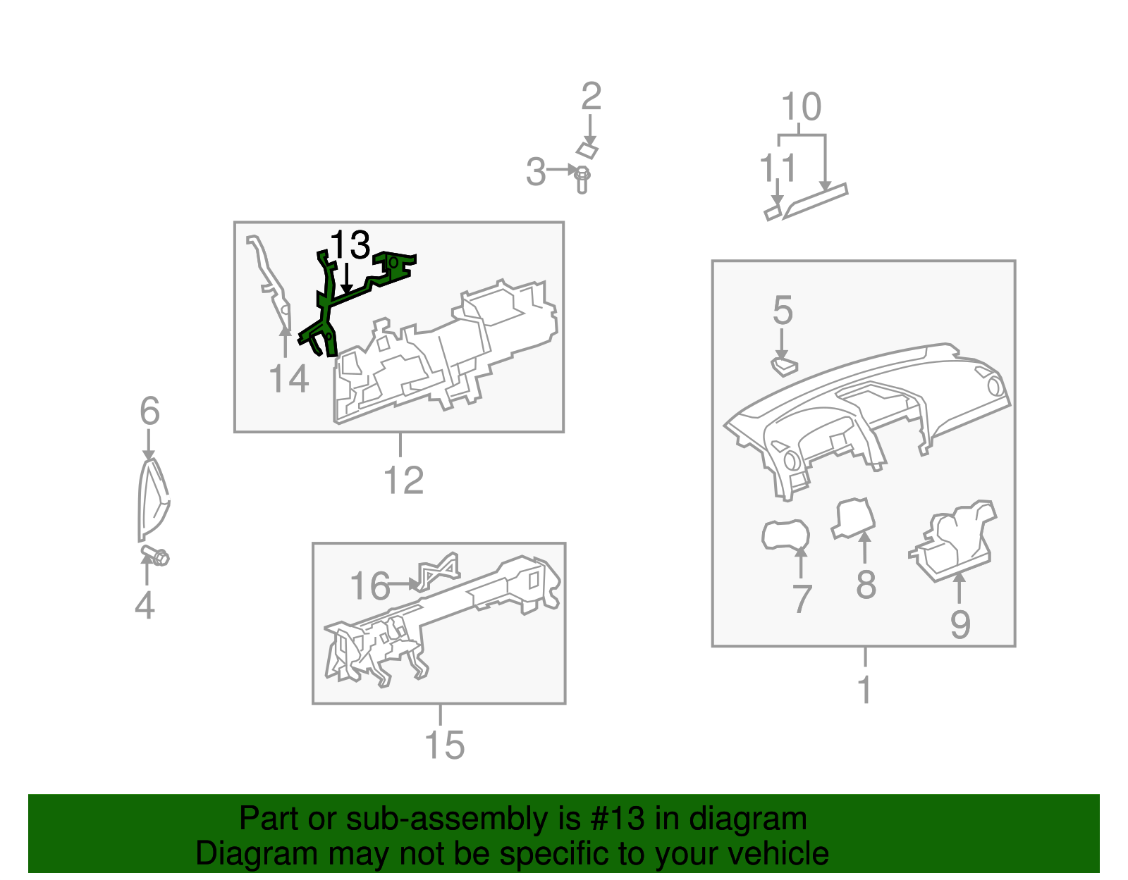 Instrument Panel Center Support Bracket - GM (96476909)