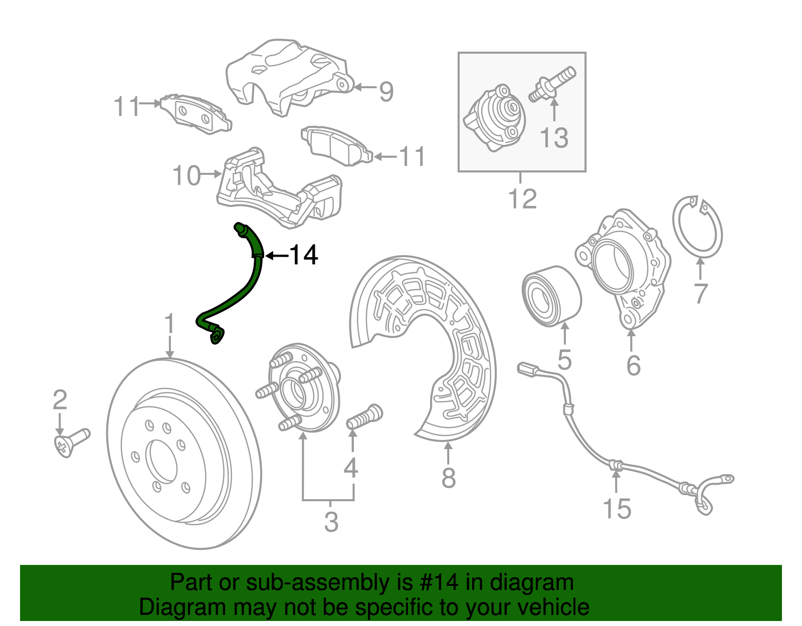 Rear Driver Side Hydraulic Brake Hose - GM (95353307)