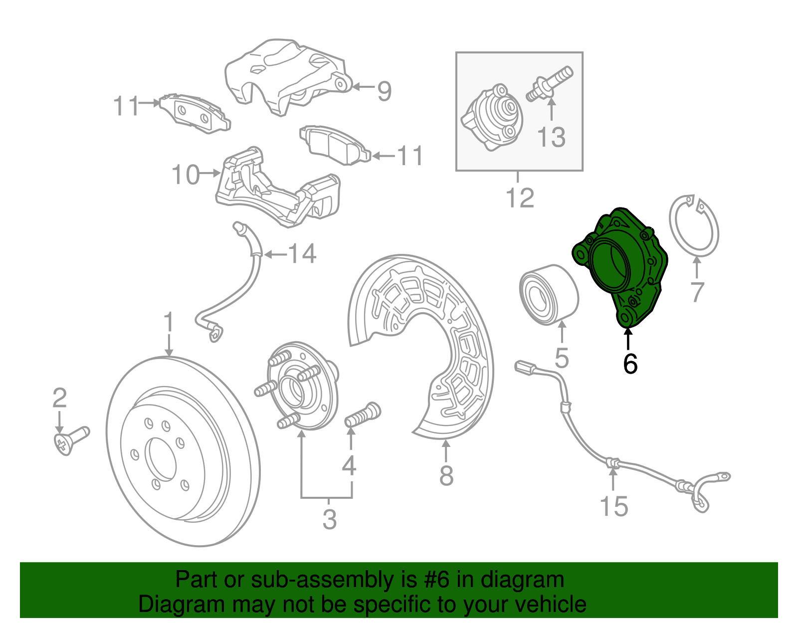 Rear Driver Side Disc Brake Caliper Bracket - GM (95937463)