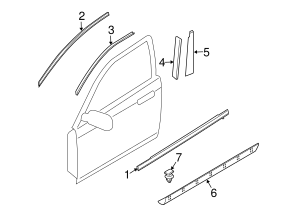 Genuine Mazda Right Rear Window Sweep Felt Molding EG21-50-660K For CX-7 2007-12