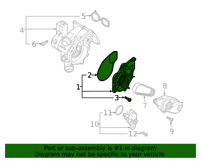 2012-2022 Audi Water Pump 06L-121-012-L | Audi USA Parts
