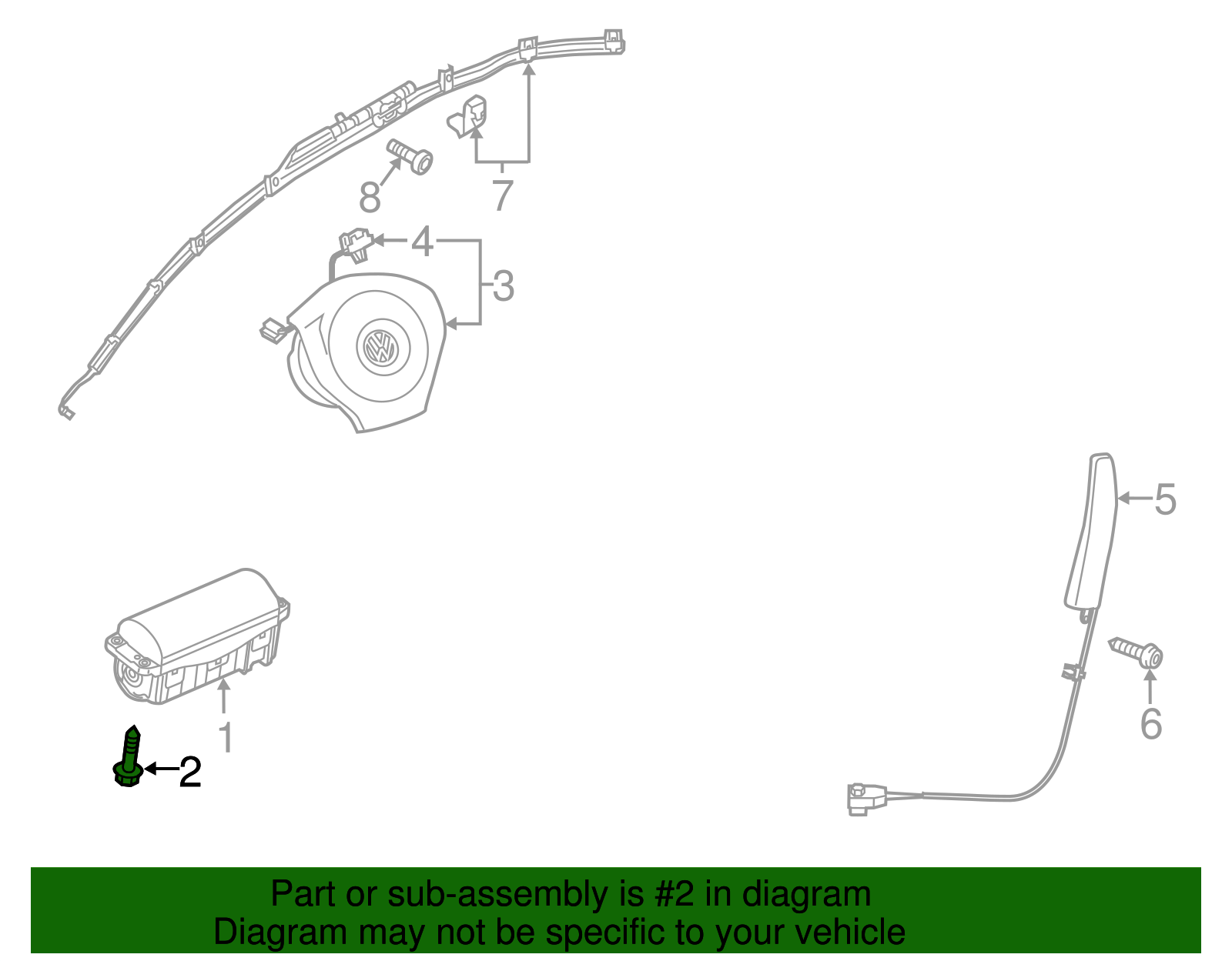 Passenger Air Bag Bolt - Volkswagen (N-910-935-02)