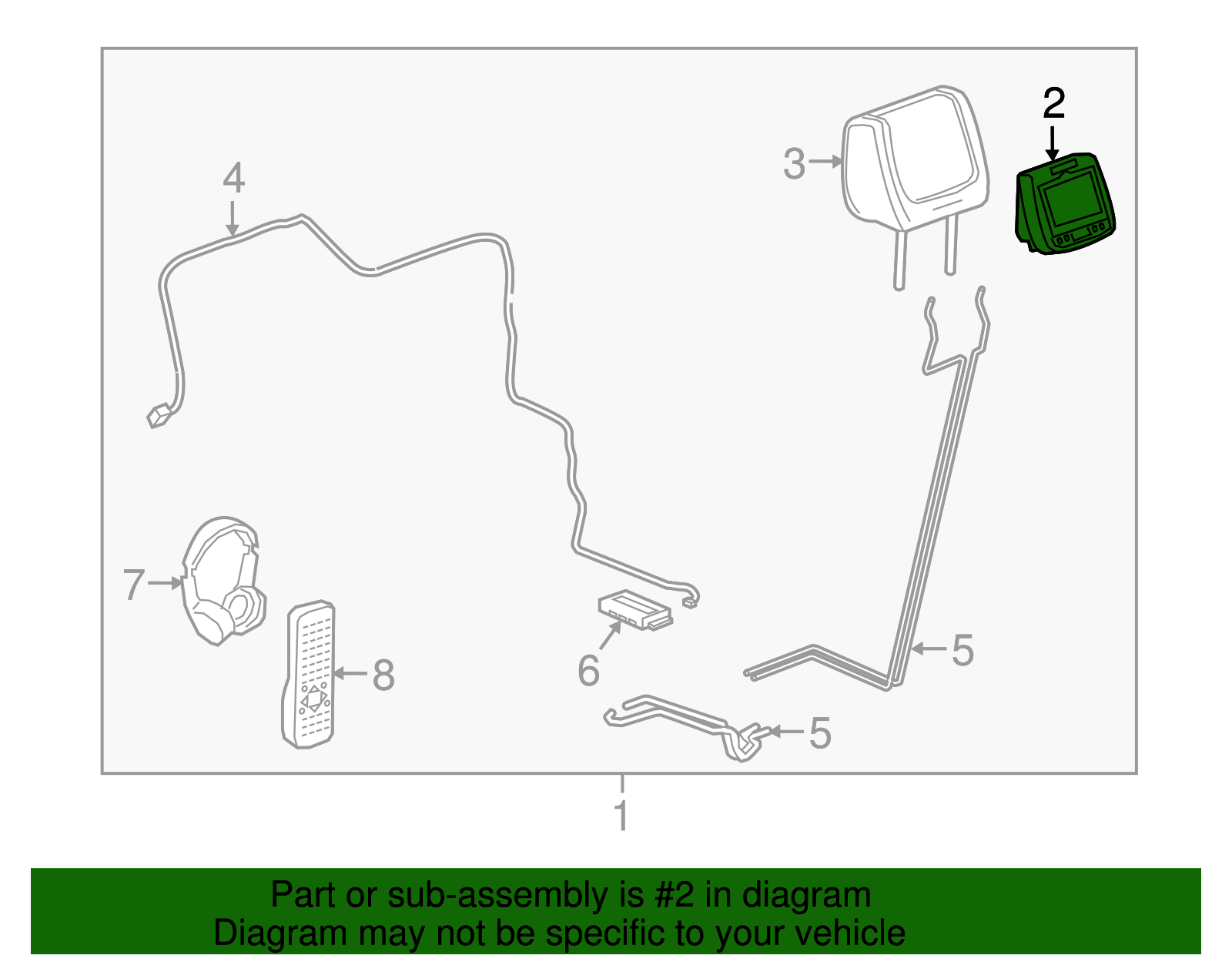 Headrest and Video Screen Assembly - GM (84324528)