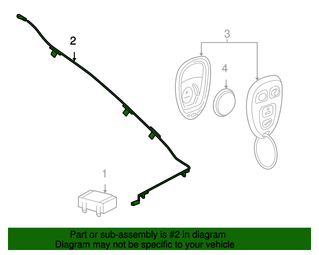 20072016 Chevrolet Remote Control Door Lock Receiver Antenna 25876416
