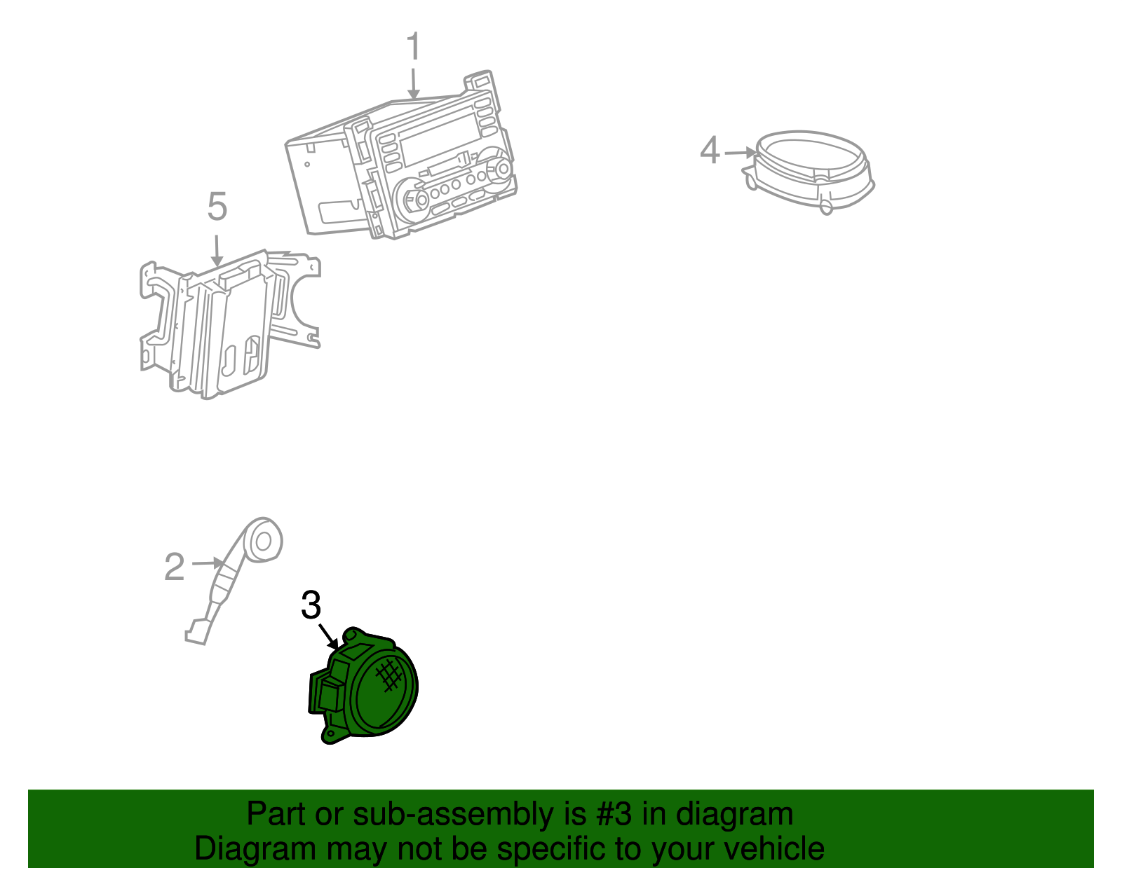 Rear Side Door Speaker - GM (25926346)