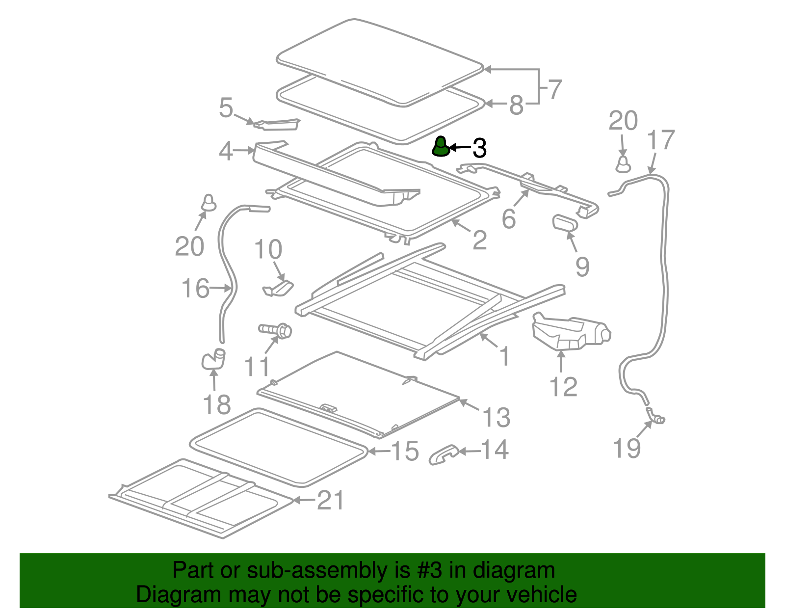 Sun Roof Trim Panel Retainer - GM (11562556)