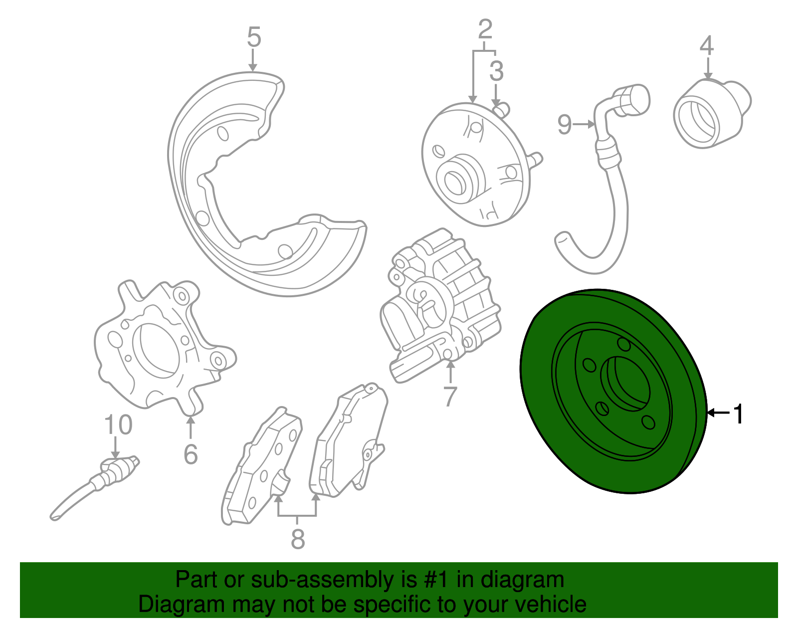 Disc Brake Rotor - Ford (YF1Z-1V125-DB)