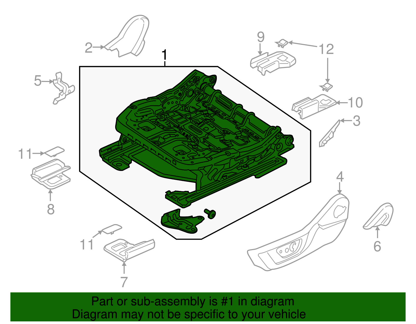 Seat Track - Ford (FR3Z-6361704-E)