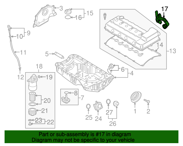 20072010 Audi Q7 PCV Valve Hose 03H103202A OEM Parts Online