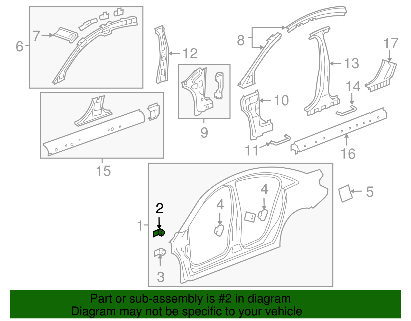 Rear Upper Fender Bracket with Nut - GM (96845545)