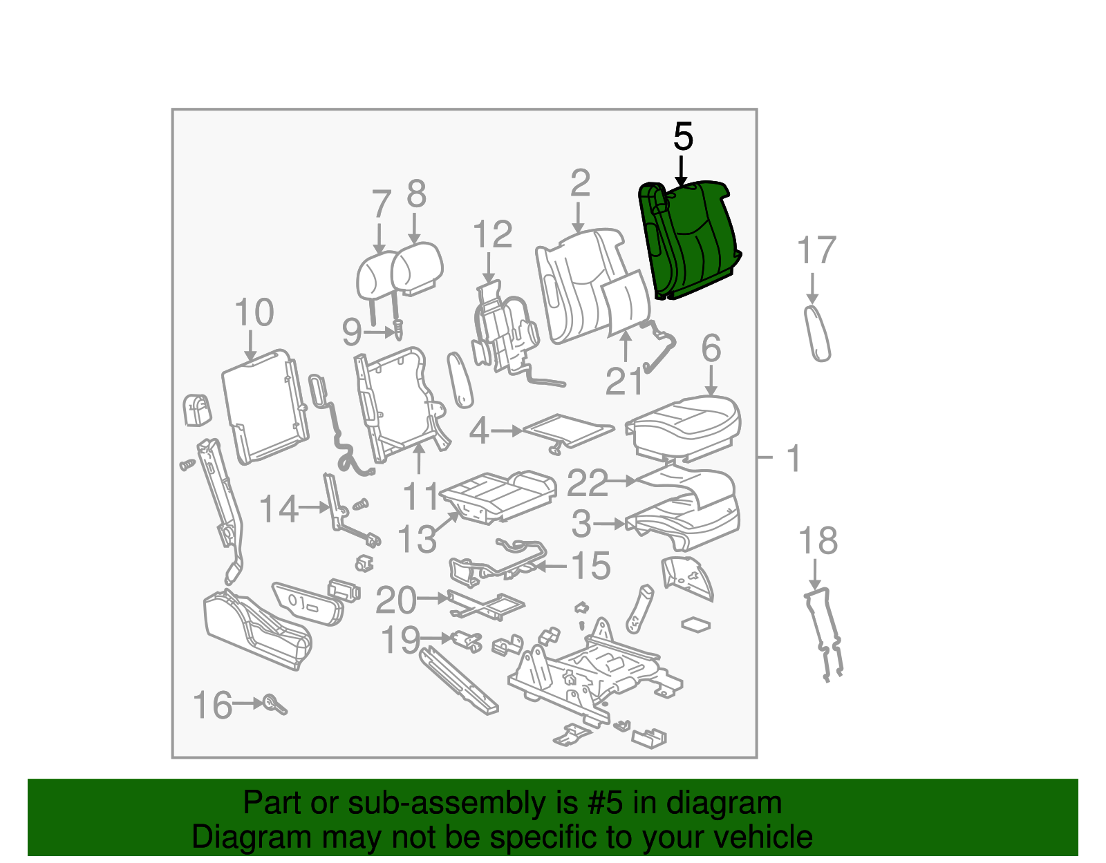 Seat Back Cover - GM (88943290)
