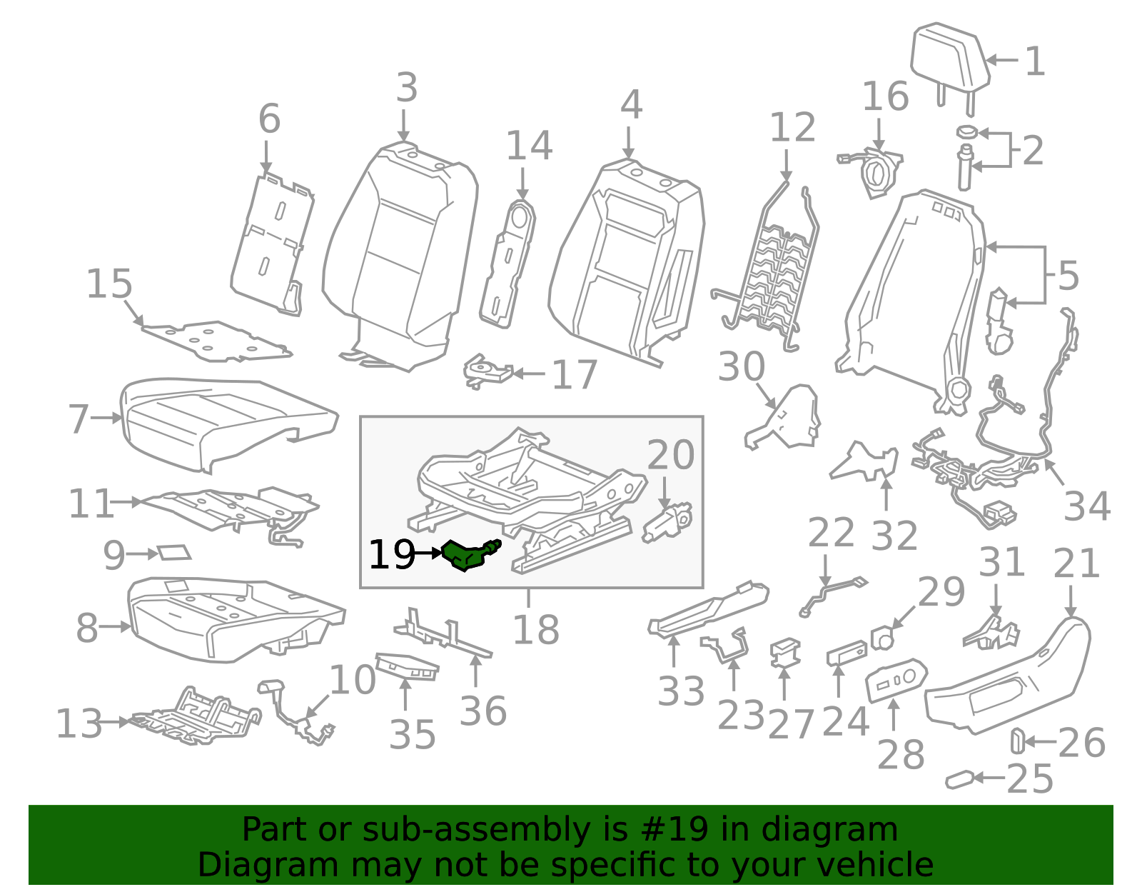Front Seat Tilt Adjuster Actuator - GM (13545640)