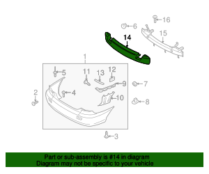 86620-FD030 - Bumper Impact Absorber 2003-2005 Kia Rio | Kia.Parts Store
