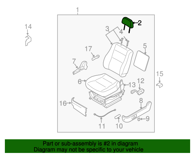 887003E211CY2 Headrest 2005 2006 Kia Sorento World Kia