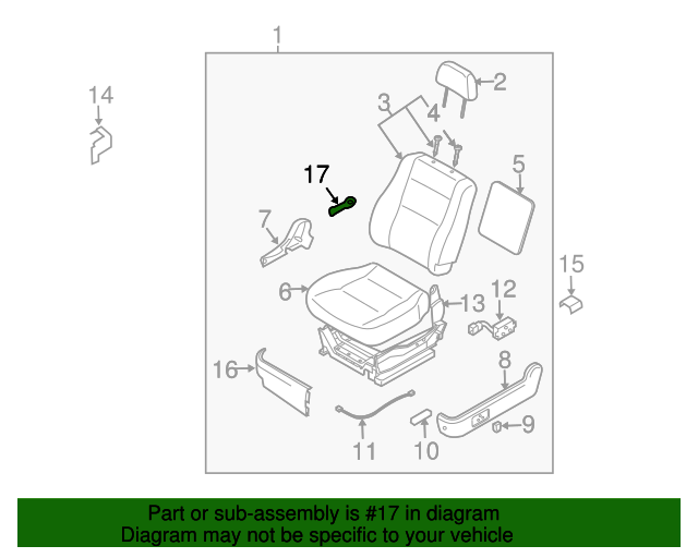 20032006 Kia Sorento Lumbar Adjuster Driver's Side (LH) 88570