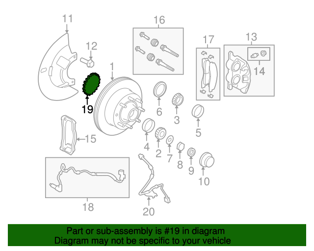 20052024 Ford ABS Wheel Speed Sensor Tone Ring F4UZ2C182CA
