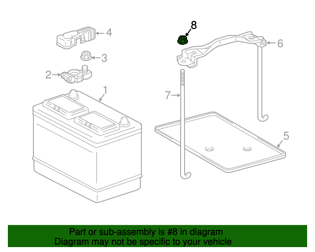 20162023 Toyota Battery Holder Nut 9008018073 Toyota Parts