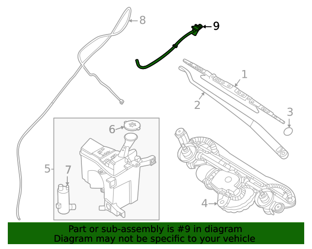 289325EF0A Washer Nozzle 20202023 Nissan Versa Nissan OEM Parts