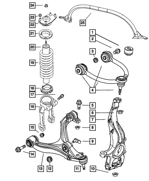 thumbnail image 2 of 12pc Front Upper Control Arms Suspension Kit For 2005-2010 Jeep Grand Cherokee & Commander – Upgraded Polyurethane Bushings, Wrinkle Gray 2 of 14