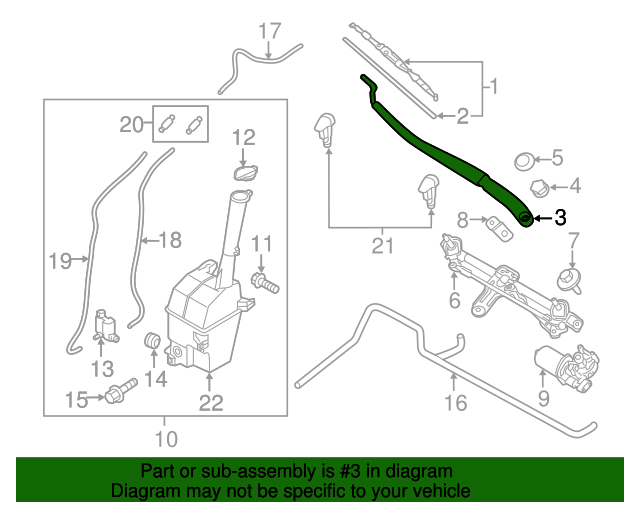 983114Z000 Wiper Arm 20132019 Hyundai hyundaiparts