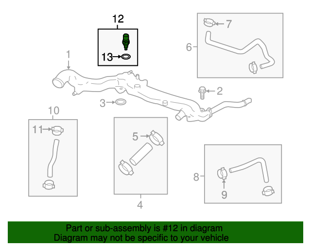 20132022 Subaru Coolant Temp Sensor 22630AA230 Subaru Parts Plus