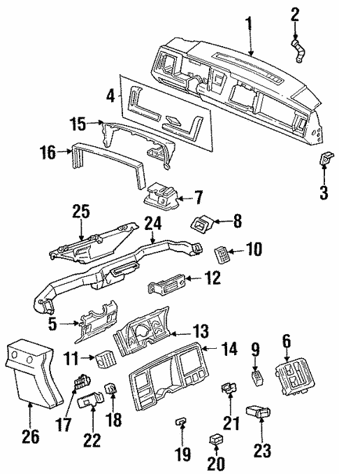 Cluster & Switches for 1992 GMC K1500 Pickup #0