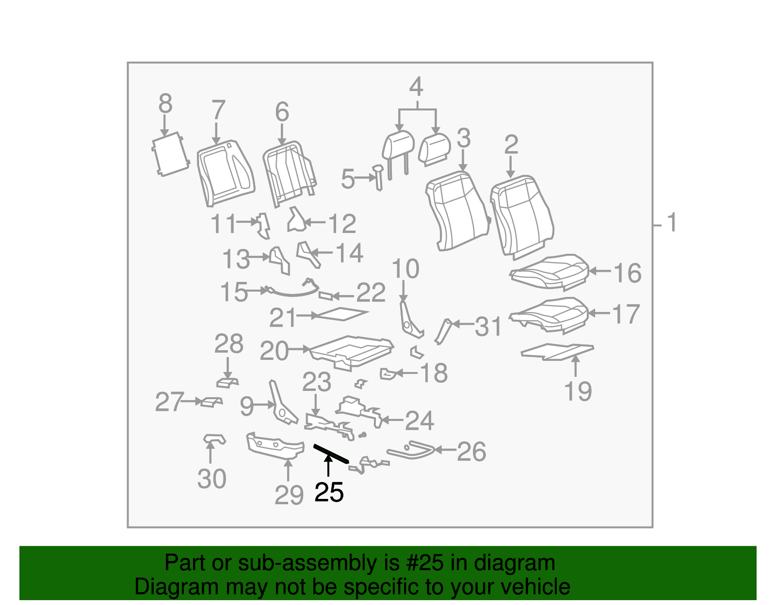 Front Seat Adjuster Return Spring - GM (89041466)