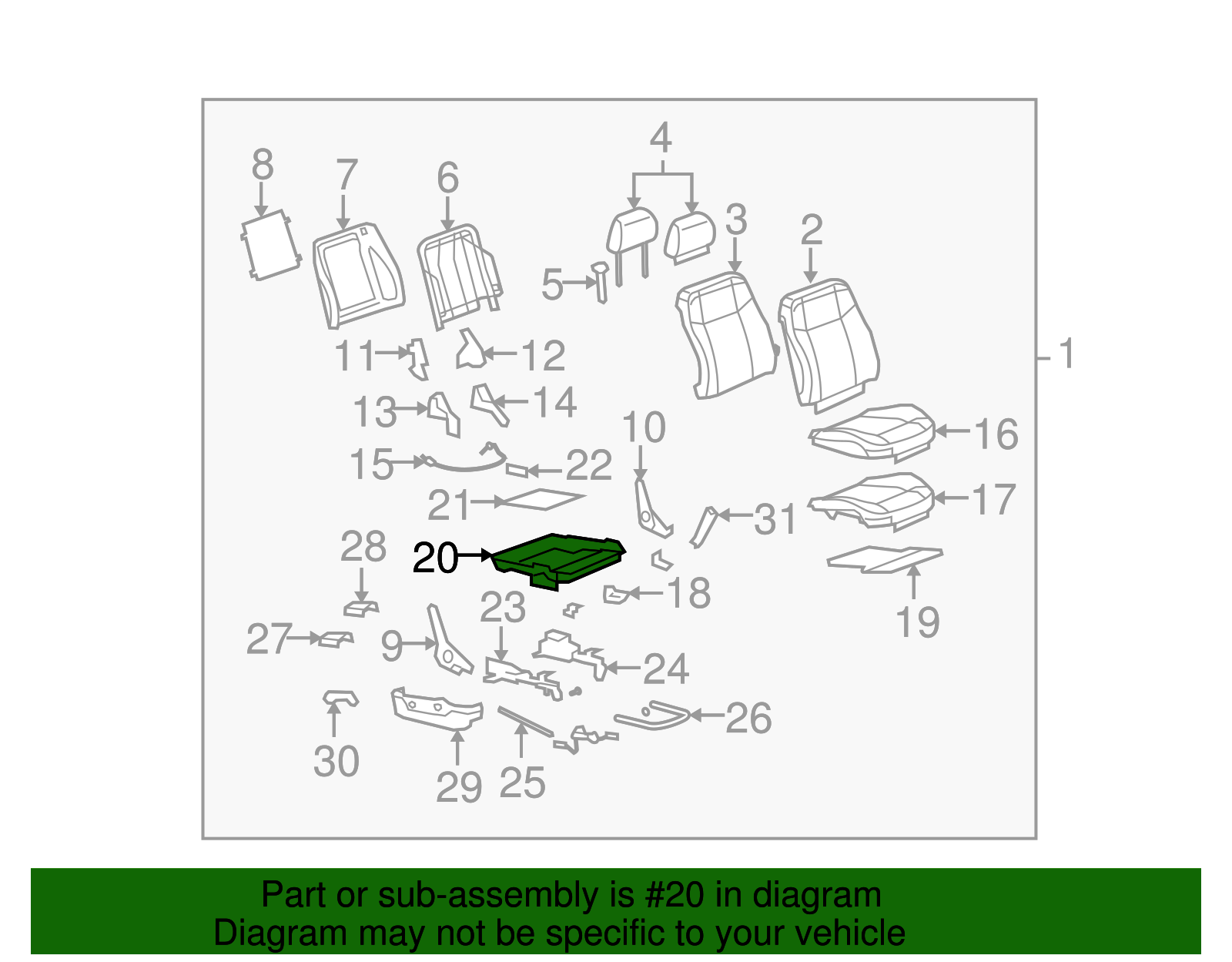 Front Seat Cushion Frame - GM (25971450)