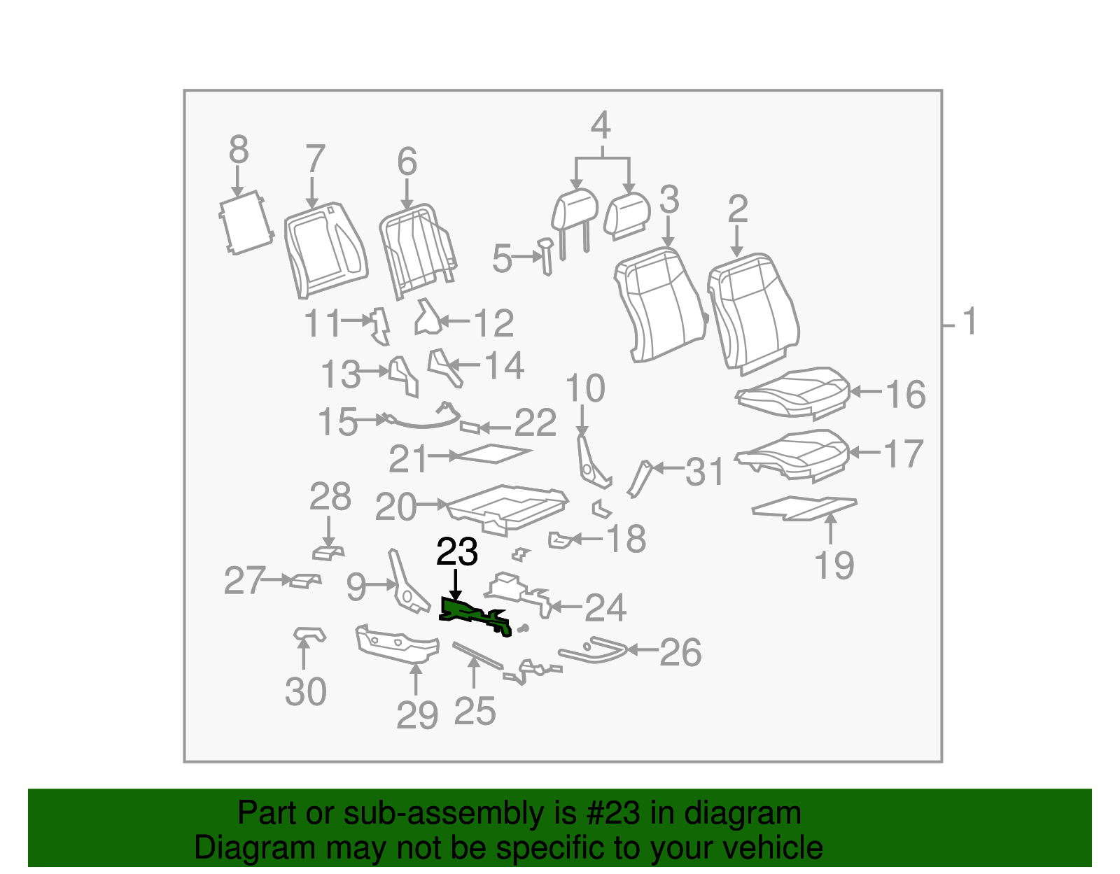 Adjuster, P/Seat Otr - GM (10388138)