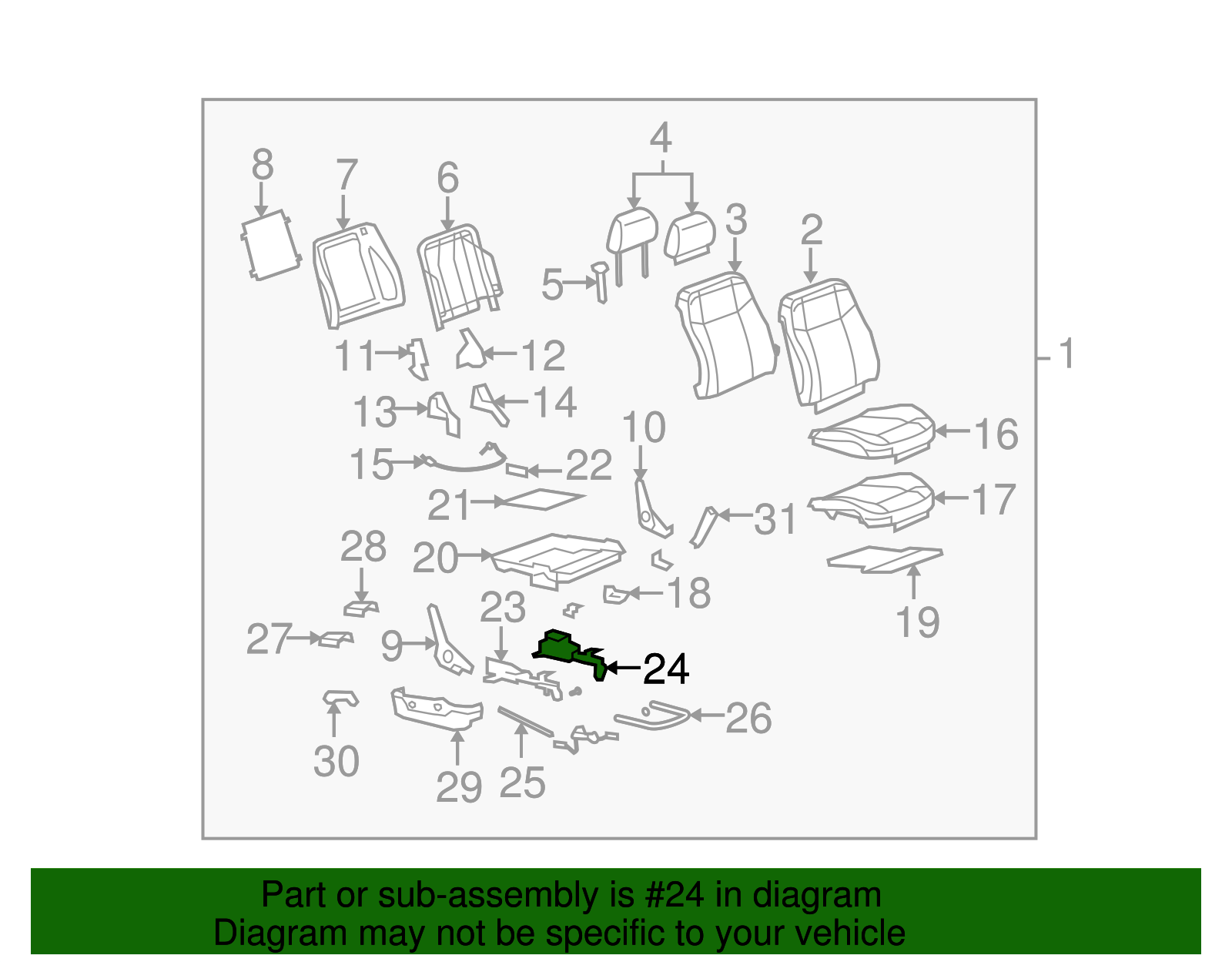 Passenger Seat Adjuster - GM (25885647)