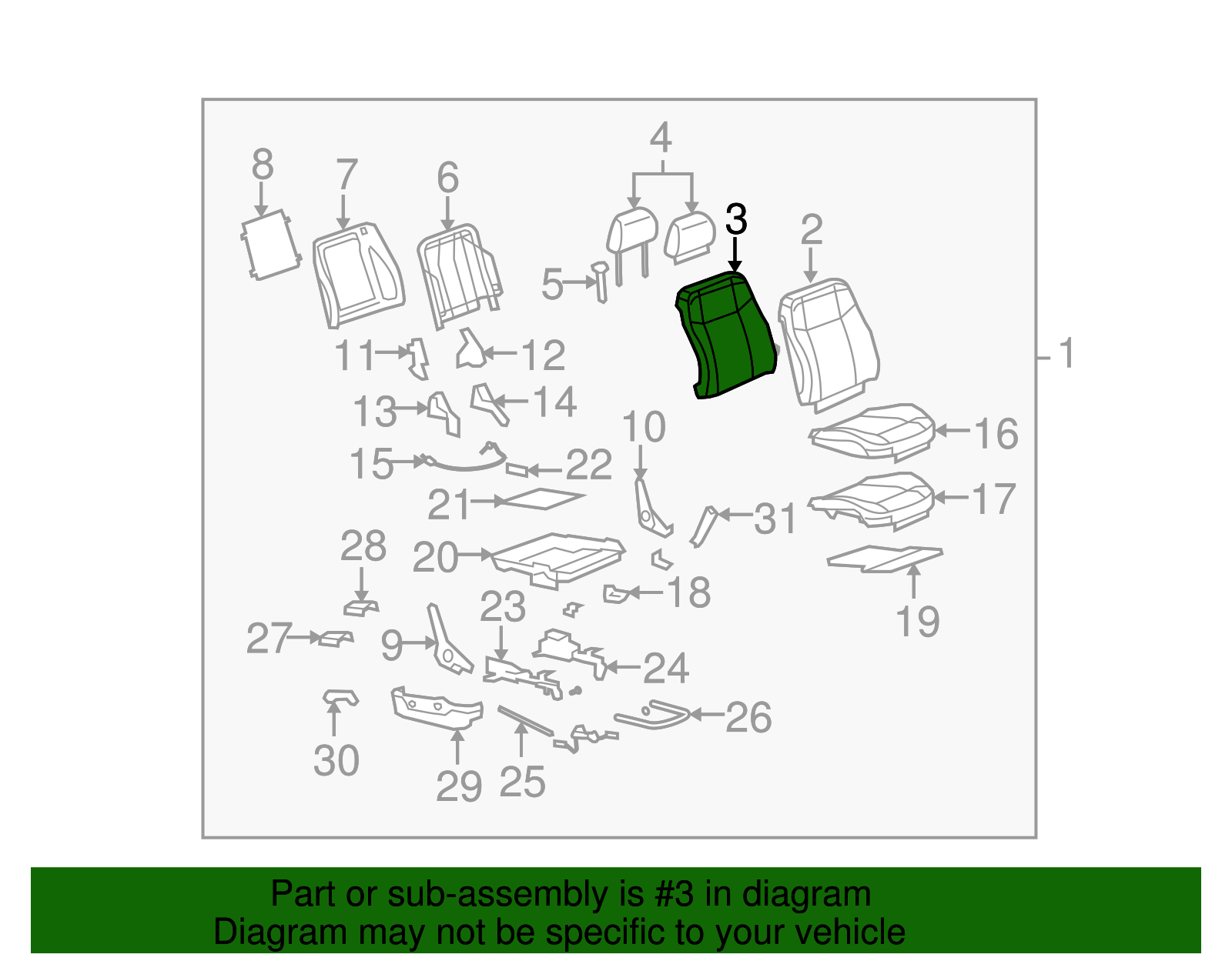 Front Seat Back Pad - GM (10388085)